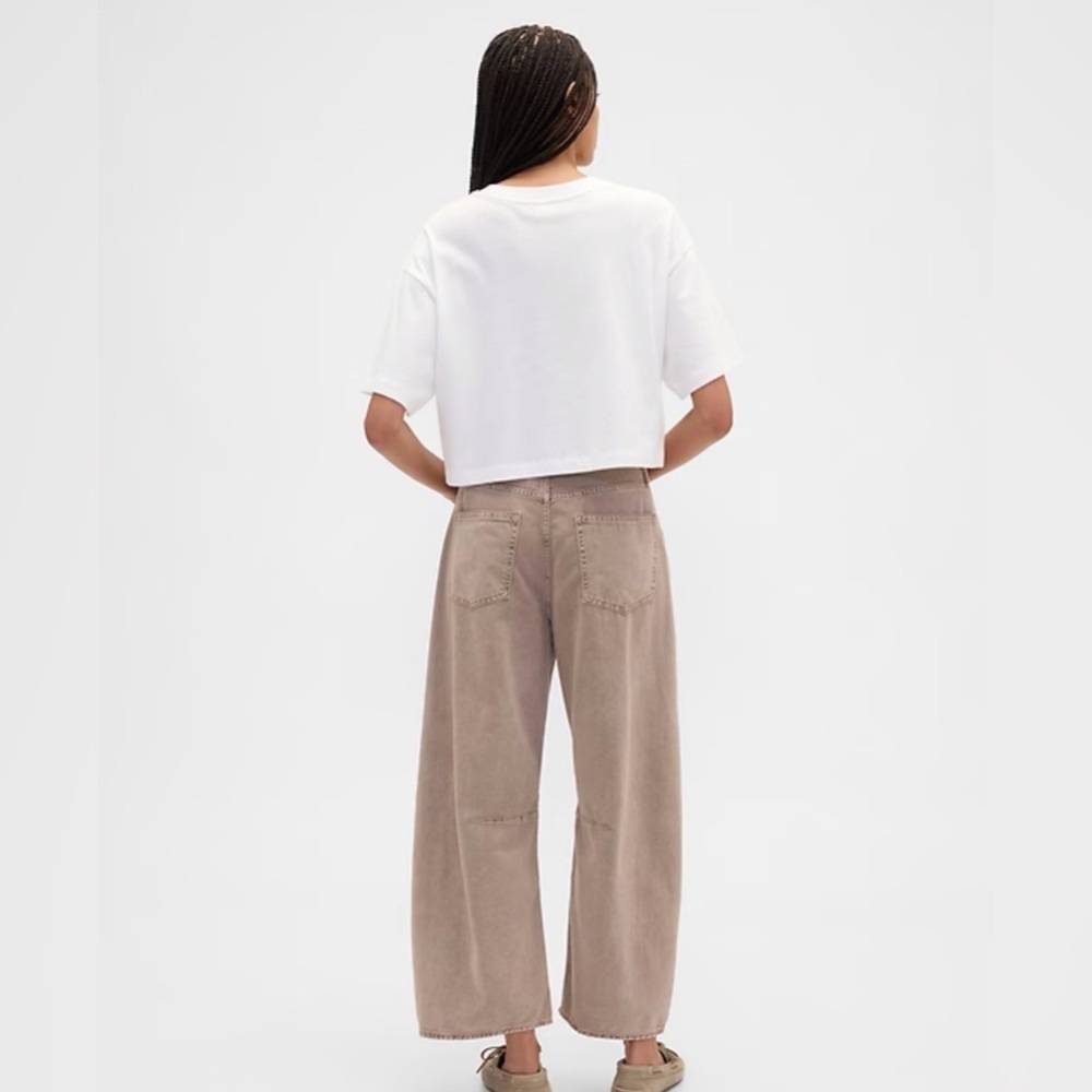 GAP Barrel Leg Jeans 30 Short Taupe - Picture 2 of 9